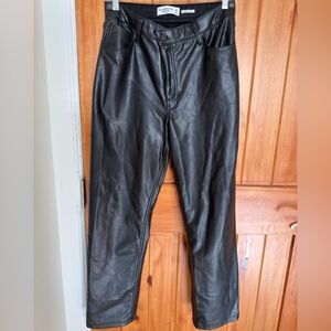 Abercrombie & Fitch Black High Rise 90s Vegan Leather Pants